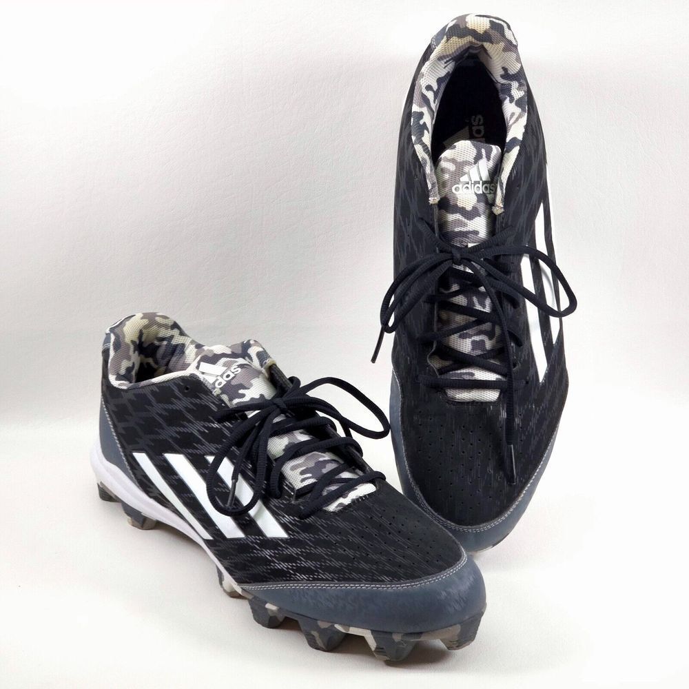 Adidas Wheelhouse 3 Men's Size 15 Black/White/Camo S84779 Rubber Baseball Cleats